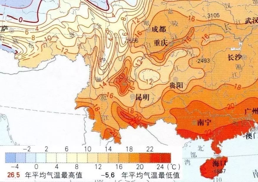 低纬度范围｜为什么纬度更低的“云贵高原”，年均温却比“四川盆地”要低？